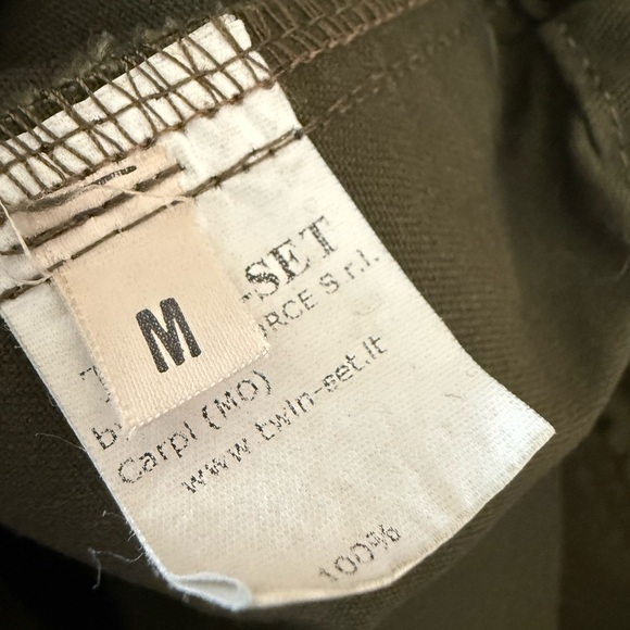 TWINSET 100% Cotton Olive Military Green Zip Jacket Eagle Embroidered Size M - Picture 10 of 12